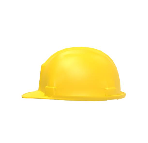 istock Yellow Helmet on isolated White Background 3D Rendering 1147947454