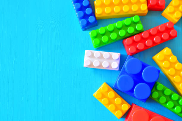 istock Building kit. Kindergarten background with a copy space. Preschooler