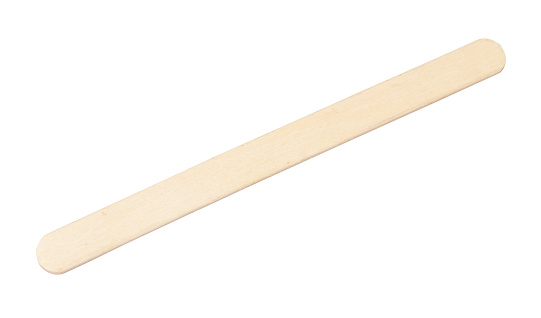empty flat wooden craft ice cream stick isolated on white background