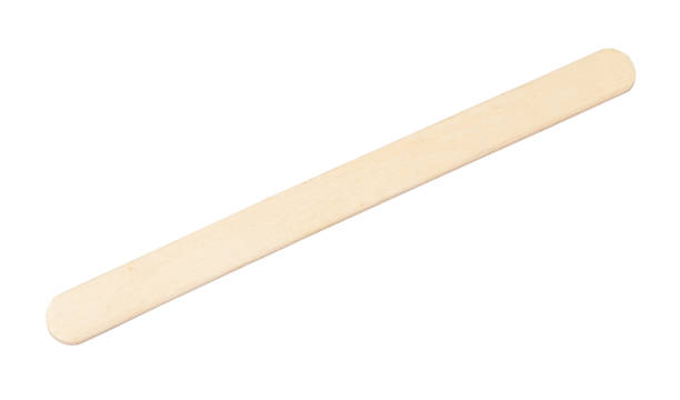 flat wooden craft ice cream stick isolated stock photo