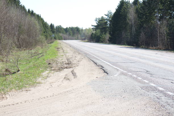 Spring country road on a sunny day