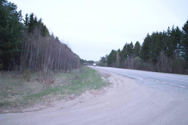 istock Spring country road in the evening 1147953176