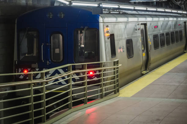 istock Train parked in at a dock before leaving at Grand Central Station in Manhattan 1147958247