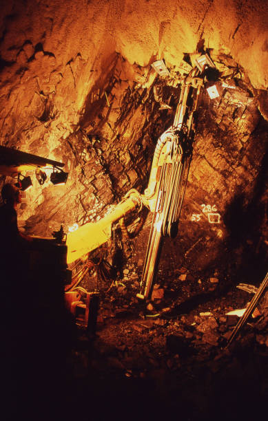 istock Drilling equipment in an underground mine shaft 1147958402