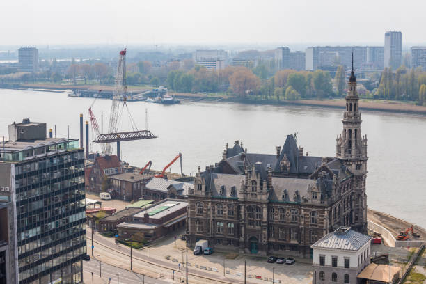 antwerpen belgium cityscape from above