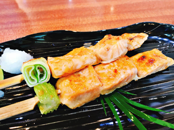 Salmon belly grilled in Japanese style.