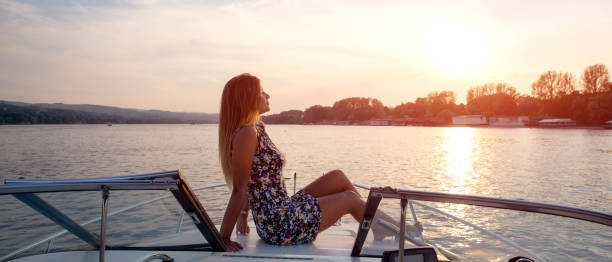 istock Girl on a boat 1147962363