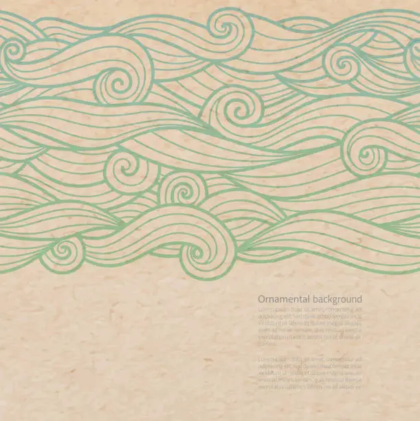 Vector illustration of Vector waves ornate background
