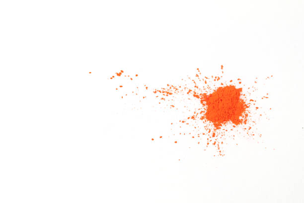 istock Natural  pigment powder orange color. 1147965076