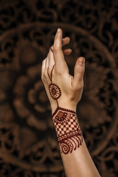 Henna Tattoo Close up of Henna Tattoo on hands henna stock pictures, royalty-free photos & images