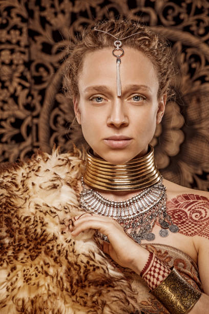 istock Beautiful Blonde Ethnic Warrior Woman 1147966156