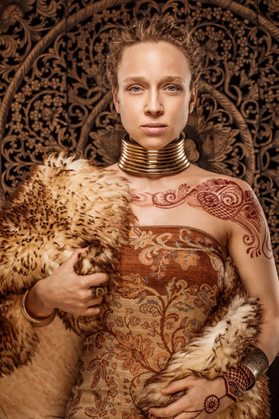 istock Beautiful Blonde Ethnic Warrior Woman 1147966265