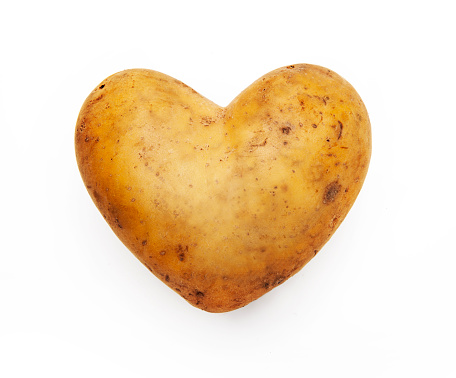potato heart isolated on white background