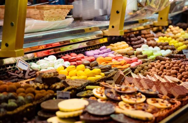 istock Colorful macaron cakes and other delicious cakes 1147974070