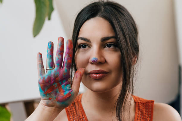 istock Happy young female artist 1147974939