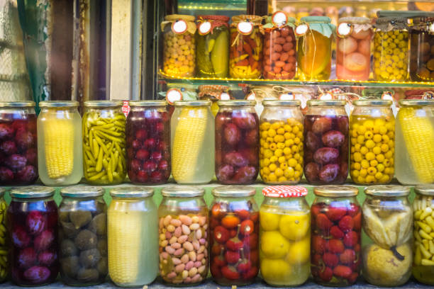 istock Homemade pickled vegetables in jars 1147979425