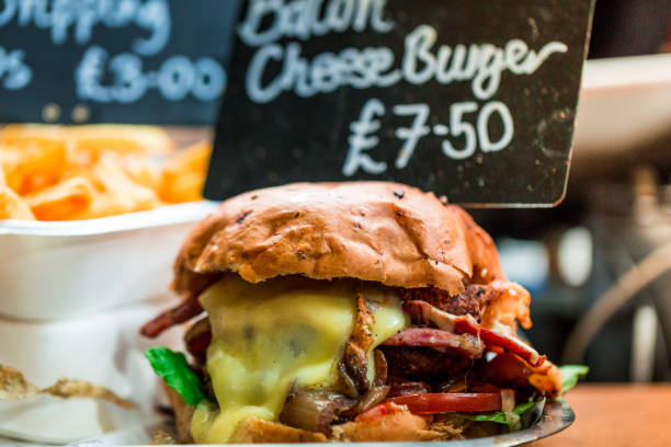 istock Freshly flame grilled bacon cheese burger 1147979832
