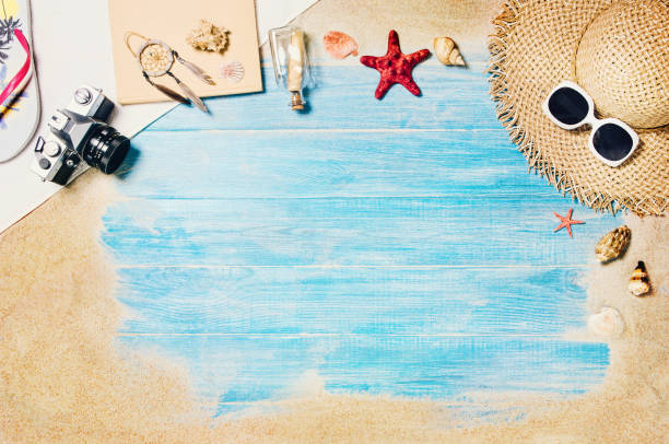 istock Top view beach and marine planks. Background with copy space 1147981474