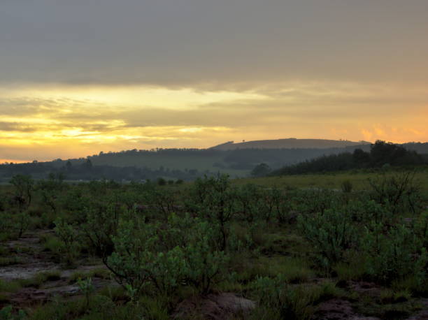 Scenic view in South African mountains with sunset