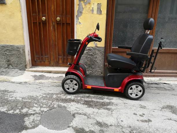 motorized wheelchair parked on the street