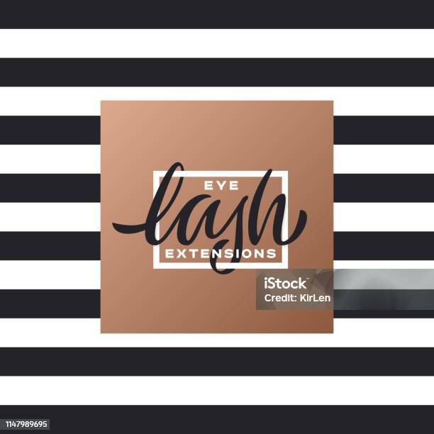 Eye Lash Extansion Hand Lettering Logo Vector Illustration Stock Illustration - Download Image Now