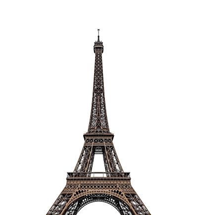 Eiffel tower isolated over the white background.