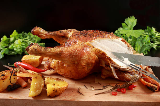 istock Marinated and Glazed Roast Chicken ready to eat 1147989926