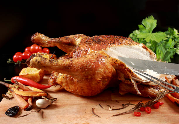 istock Marinated and Glazed Roast Chicken ready to eat 1147989928