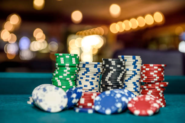 istock Macro photo of casino chips on table 1147991184