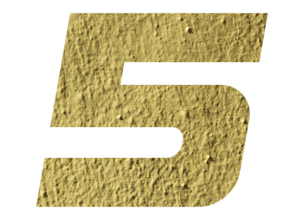 istock Number 5 with yellow wall on white background 1147991465
