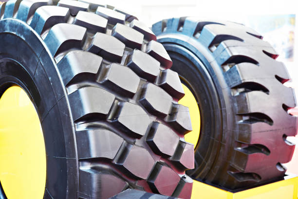 istock Tractor tire tread in store 1147993803