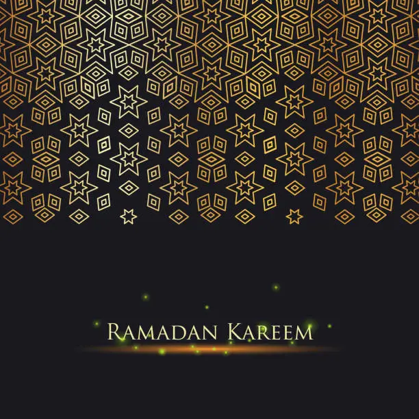 Vector illustration of ramadan kareem gold