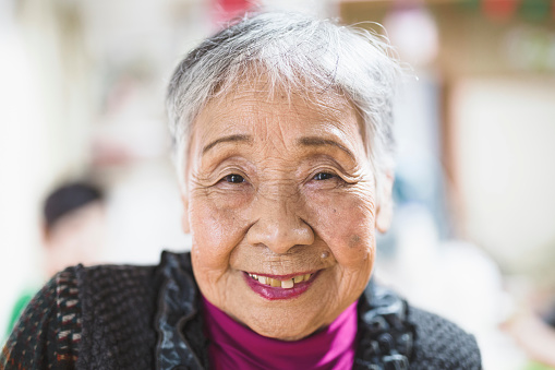 Portrait of Japanese senior females.