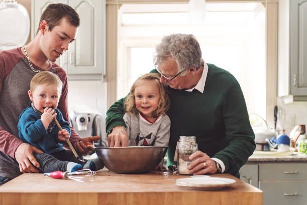 istock Multi-generation family spending time together for Father's day 1148000222