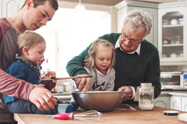 istock Multi-generation family spending time together for Father's day 1148000223