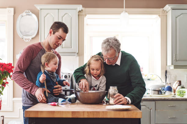istock Multi-generation family spending time together for Father's day 1148000271