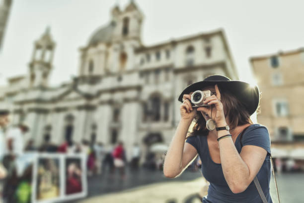 istock Lone tourist woman in Rome 1148001626
