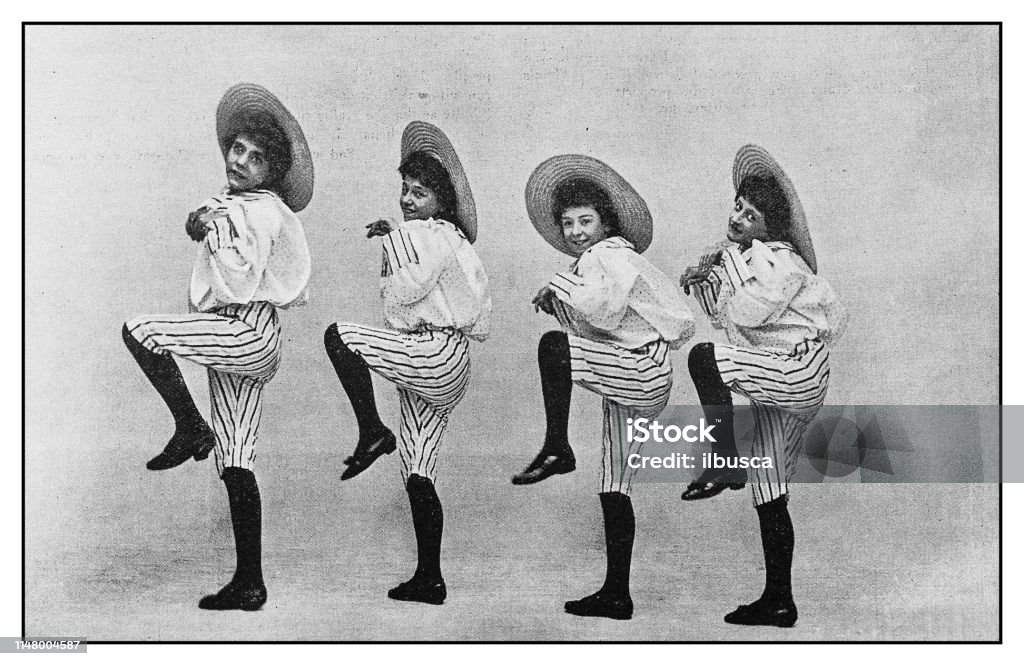 Antique photo: Alabama Coons dancing Retro Style stock illustration