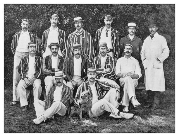 Antique photo: Hampstead Cricket Team Antique photo: Hampstead Cricket Team cricket team stock illustrations