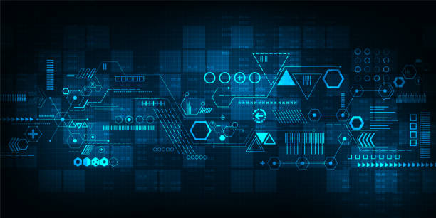 Vector background technology in the concept of digital. Vector abstract background shows the innovation of technology and technology concepts. science and technology background stock illustrations