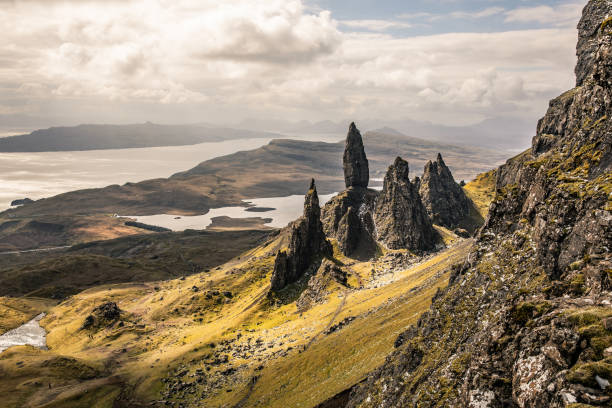 Old Man of Storr in Scotland, Isle of Skye Old Man of Storr in Scotland, Isle of Skye, UK. isle of skye stock pictures, royalty-free photos & images