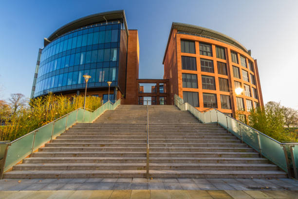 editorial, cheshire west and chester council offices, landscape, wide angle - chester england england cheshire west imagens e fotografias de stock