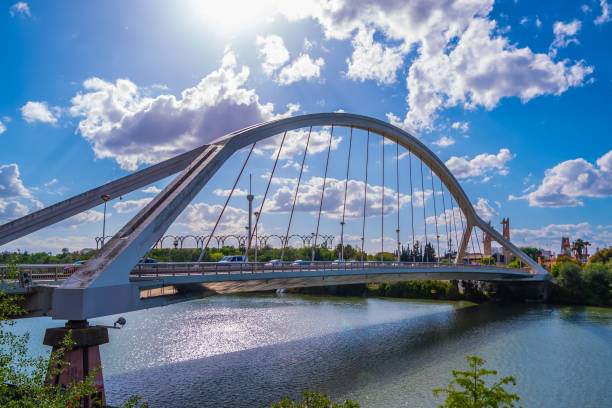 istock Modern bridge in Seville Spain - architecture background 1148009054