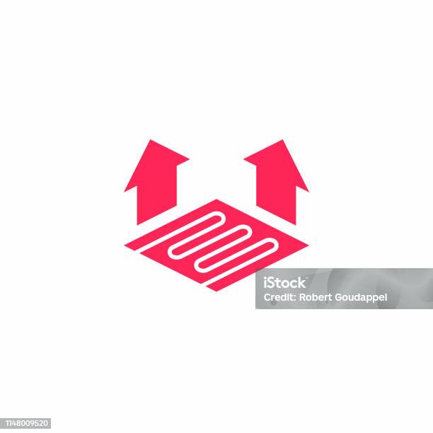 Vector Floor Heating Icon Design With Arrows Stock Illustration - Download Image Now - Heat - Temperature, Icon Symbol, Electric Heater