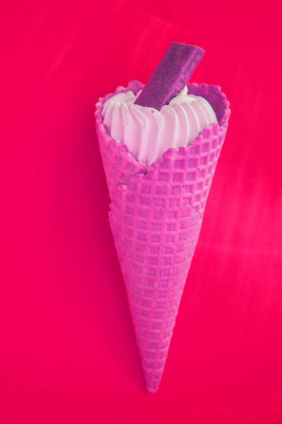 istock Ice cream CONE NEON COLORS pop art Flatley art, hot pink background 1148013408