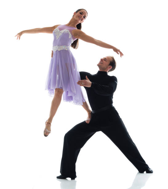 istock Graceful beautiful ballroom dancers 1148017584