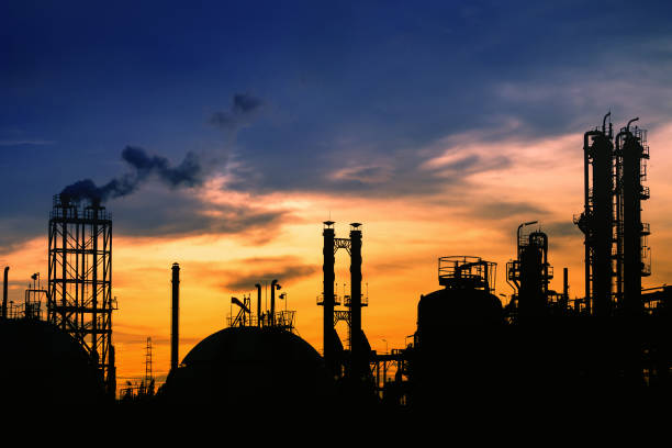 istock Silhouette petroleum plant 1148023561