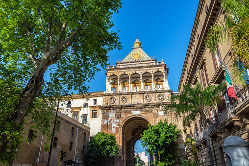 Porto Nuova city gate in Palermo, Italy