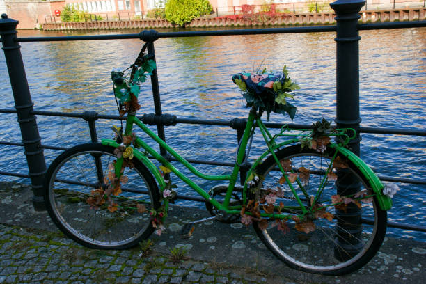 istock a green old bike turned into artwork 1148024620