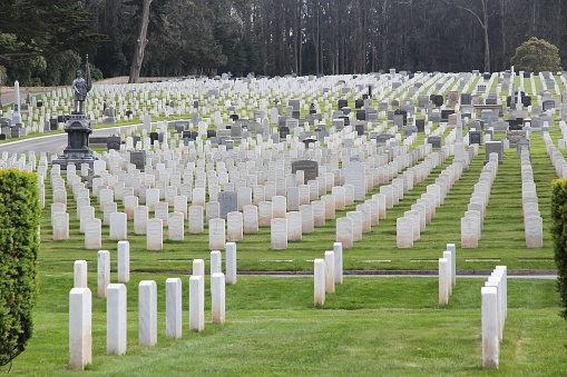 San Francisco National Cemetery in California. The memorial area is administered by the US Department of Veterans Affairs.